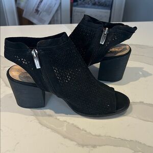 Vince Camuto Black Peep-Toe Ankle Boots